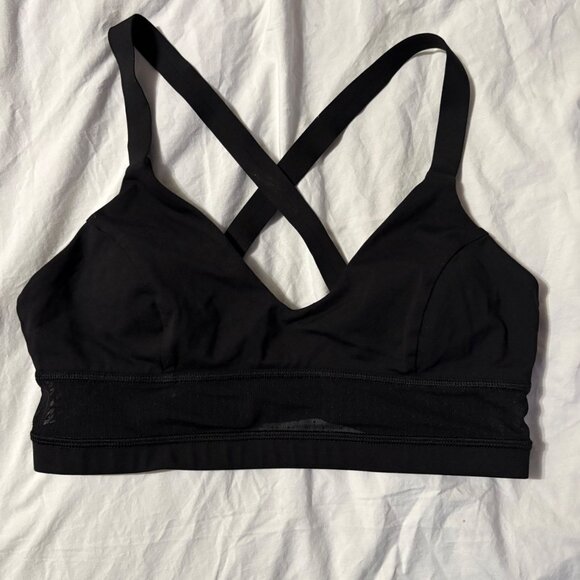 EXCELLENT Lululemon Body Con Sports Yoga Mesh Luxtreme Black Bra Size 8 - Picture 9 of 9